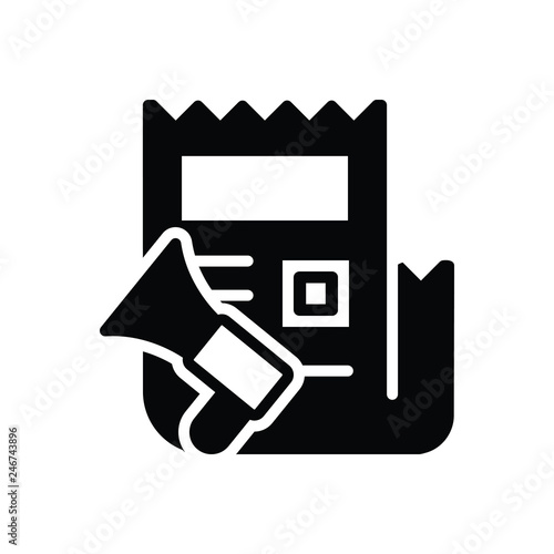 Black solid icon for Press