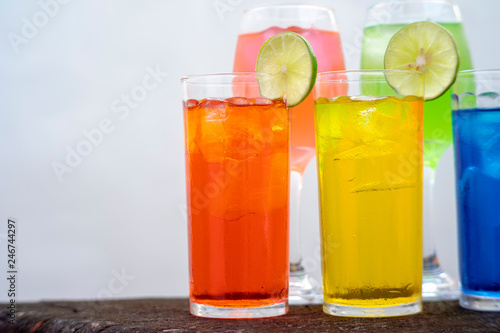 cold cocktail and soft drinks