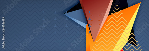 3d triangular shapes geometric background. Origami style pattern with triange shapes for decorative design. Poster design. Line design. Modern presentation template