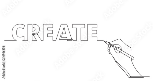 hand drawing business word of create