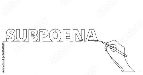 hand drawing word of subpoena