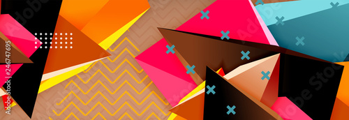 3d triangular shapes geometric background. Origami style pattern with triange shapes for decorative design. Poster design. Line design. Modern presentation template