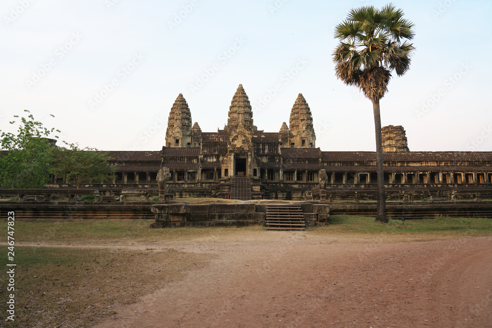 Siem Reap,Cambodia-January 11, 2019: Angkor Wat South Gallery in Siem Reap, Cambodia. 
