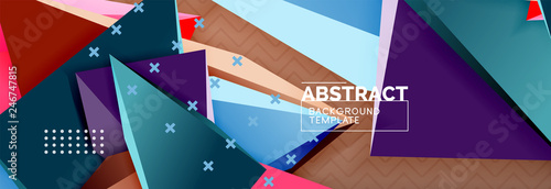 3d triangular shapes geometric background. Origami style pattern with triange shapes for decorative design. Poster design. Line design. Modern presentation template