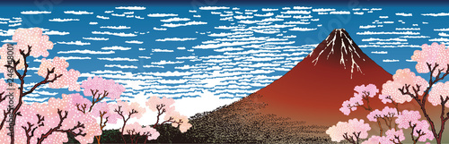 凱風快晴　桜ワイドバージョン