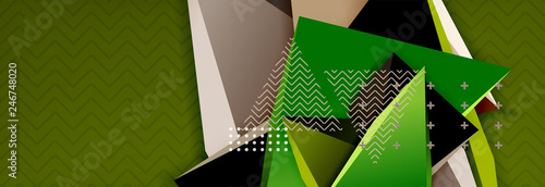 3d triangular shapes geometric background. Origami style pattern with triange shapes for decorative design. Poster design. Line design. Modern presentation template