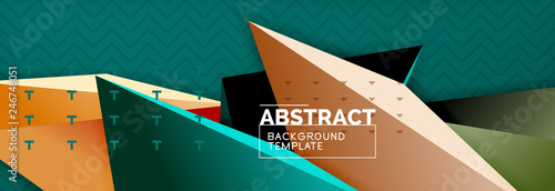 3d triangular shapes geometric background. Origami style pattern with triange shapes for decorative design. Poster design. Line design. Modern presentation template