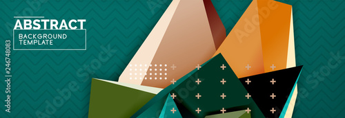 3d triangular shapes geometric background. Origami style pattern with triange shapes for decorative design. Poster design. Line design. Modern presentation template