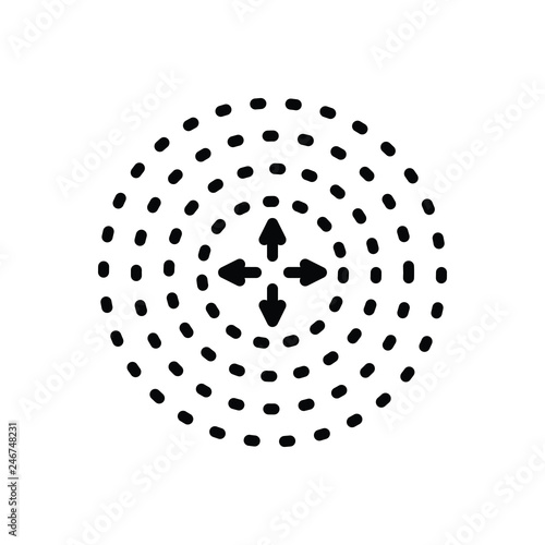 Black line icon for diffusion spreading 