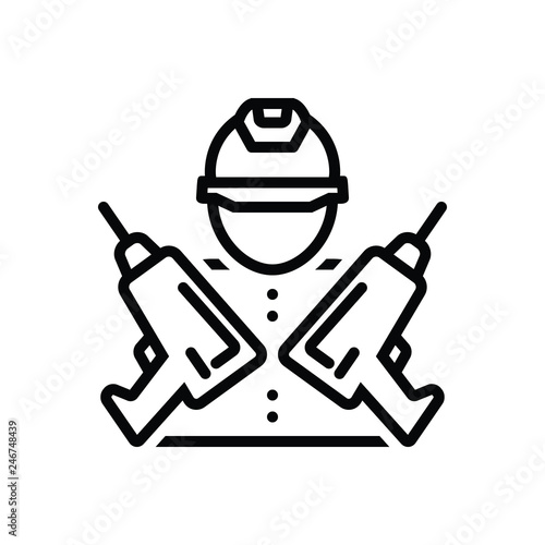 Black line icon for drill master perforator 