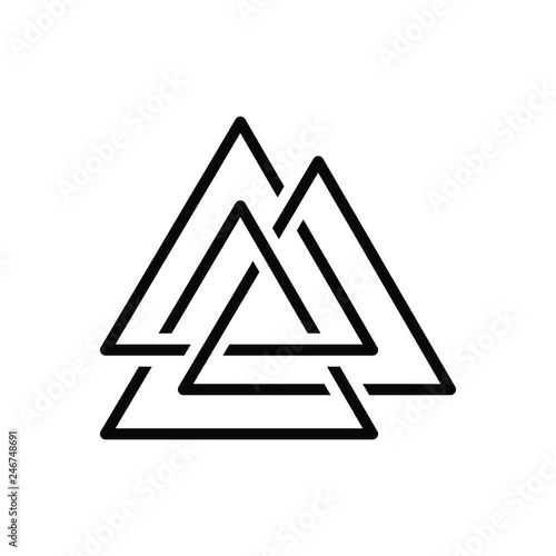 Black line icon for asgard logo 