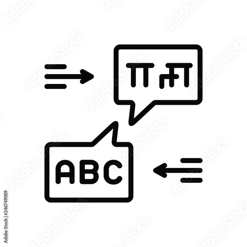 Black line icon for bilingual  language  