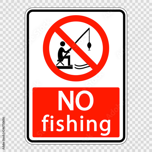 symbol  no fishing sign label on transparent background