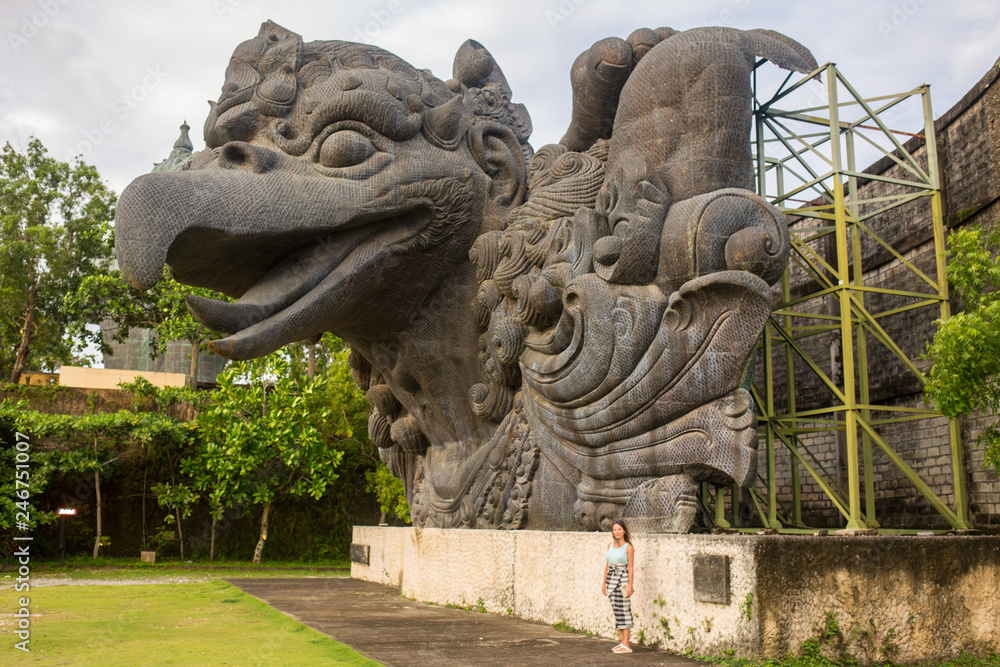 Large-scaled monument of Garuda statue in GWK cultural park. a mystical bird at the Garuda Wisnu Kencana at Uluwatu, Bali Island, Indonesia. Bali is a world famous tourist destination.