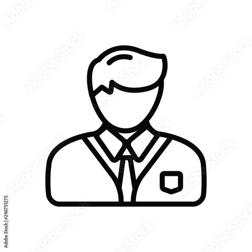 Black line icon for professional 