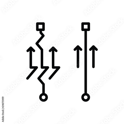 Black line icon for simple easy convenient 