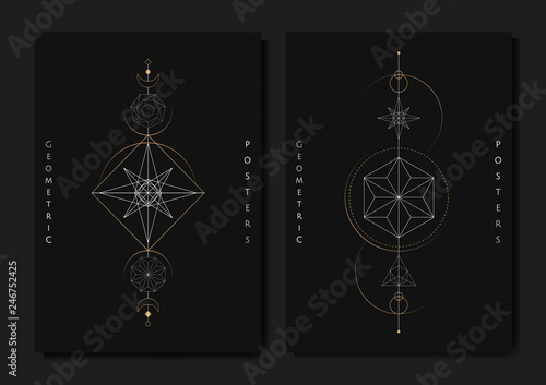 Geometric astrological symbols tarot card