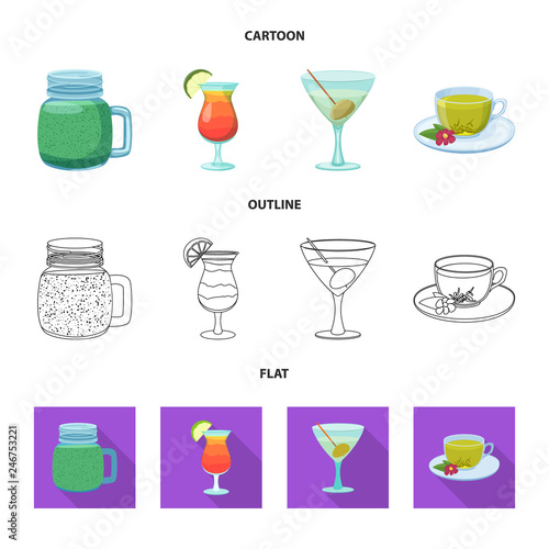 Isolated object of drink and bar icon. Set of drink and party vector icon for stock.