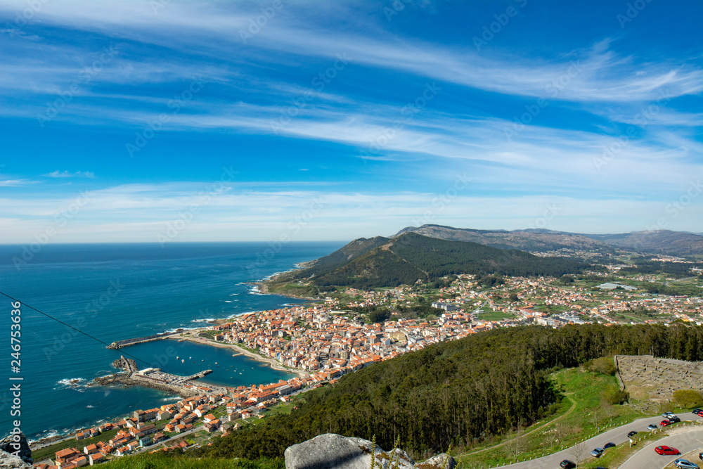 view of the coast of La Guardia in Galicia