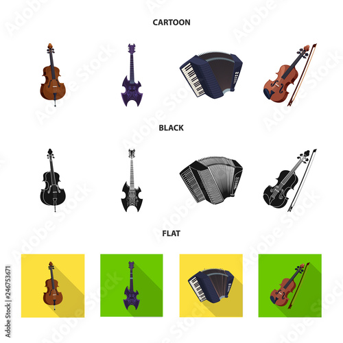 Vector illustration of music and tune icon. Set of music and tool vector icon for stock.