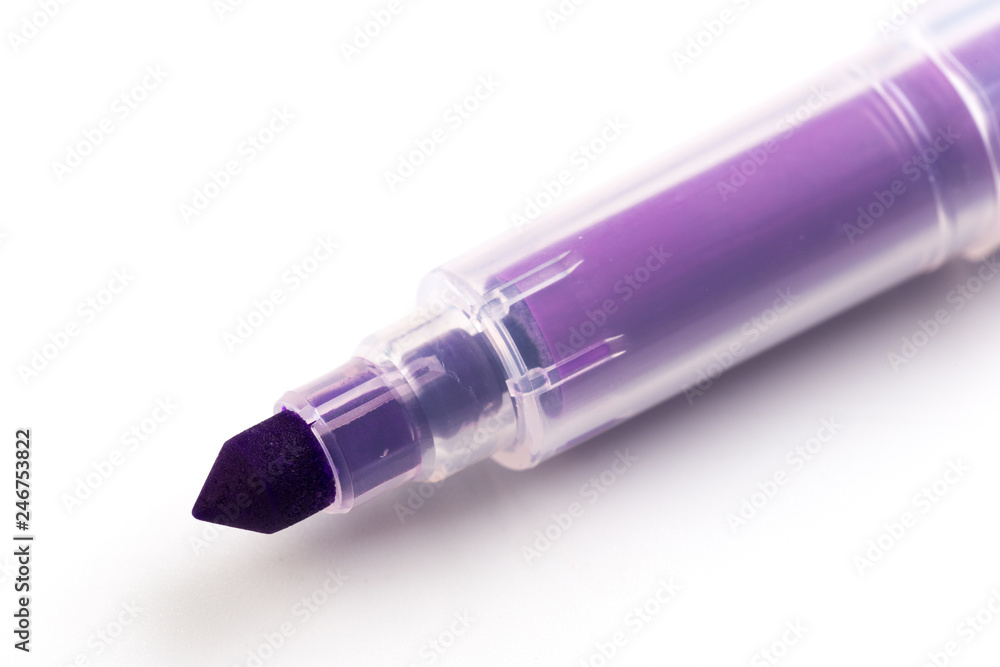 violet Marker Isolated on White Background, close up. violet Marker Isolated on White Background, close up.