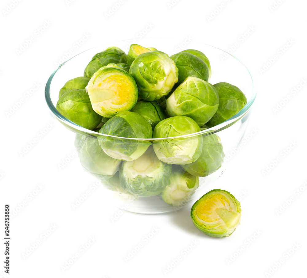 Brussels sprouts on a white background Brussels sprouts on a white background