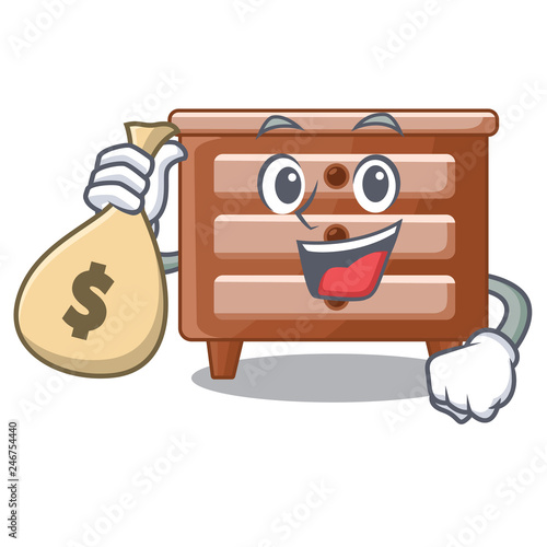 With money bag bidside table in shape cartoon wood