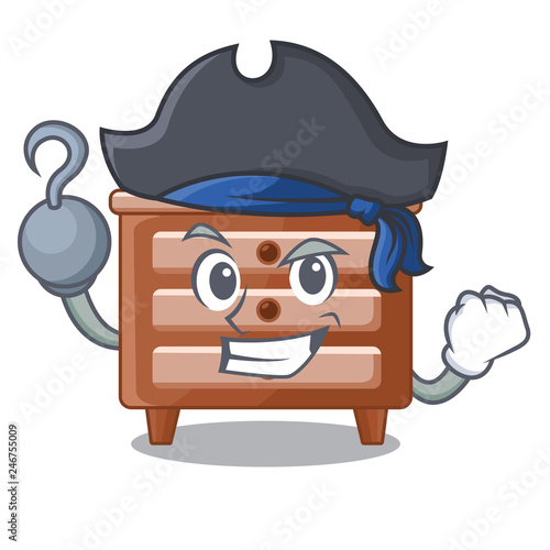 Pirate bidside table in shape cartoon wood