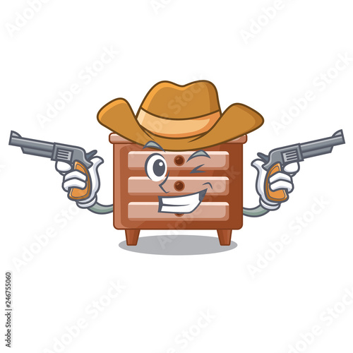 Cowboy bidside table in shape cartoon wood