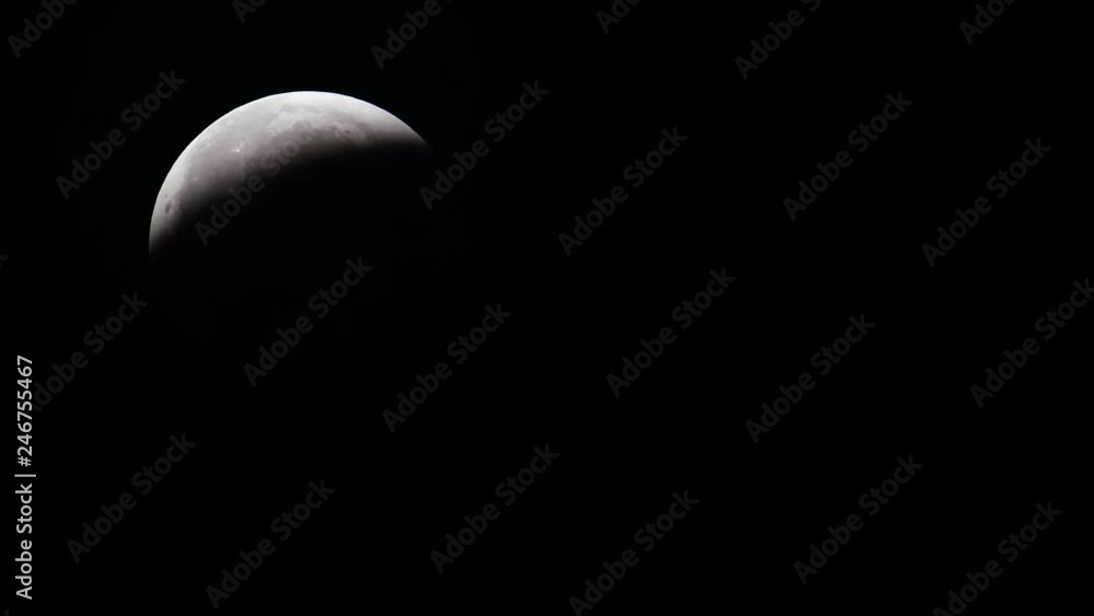 Lunar eclipse 2019, blood moon, full moon, half, north germany, 21.01.2019 Lunar eclipse 2019, blood moon, full moon, half, north germany, 21.01.2019