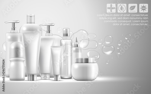 Set of skin care natural beauty product packaging