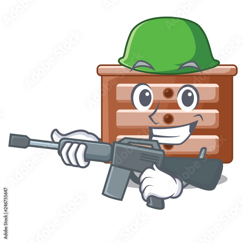 Army bidside table in shape cartoon wood
