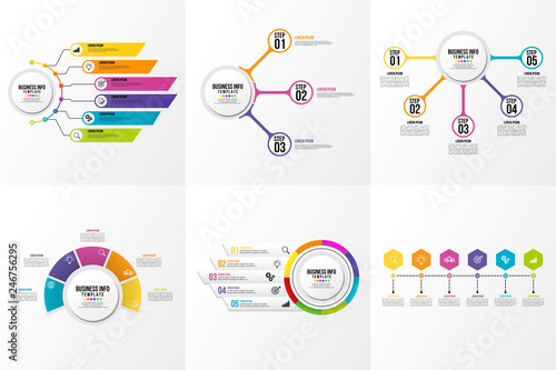 Set Of Infographics Elements Vector Design Template. Business Data Visualization Infographics Timeline with Marketing Icons most useful can be used for workflow, presentation, diagrams, reports