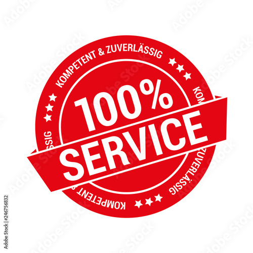 rotes Siegel für 100% Service
