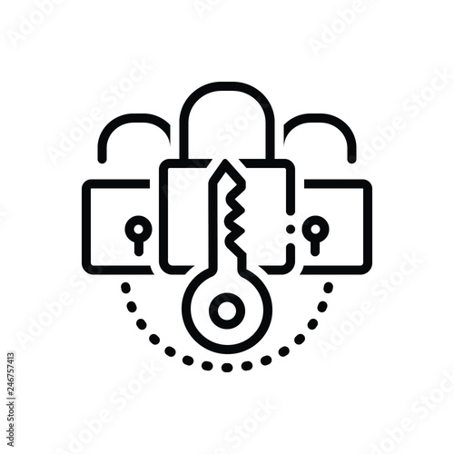 Black line icon for immutable 