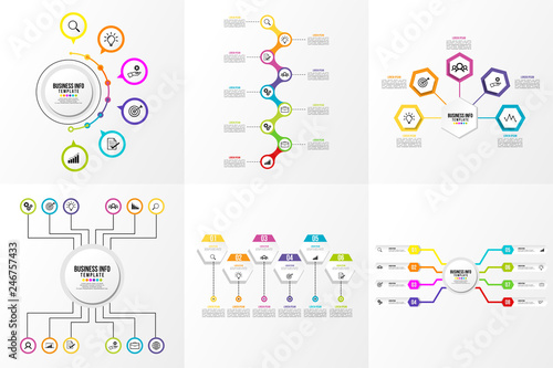 Set Of Infographics Elements Vector Design Template. Business Data Visualization Infographics Timeline with Marketing Icons most useful can be used for workflow, presentation, diagrams, reports © agny_illustration