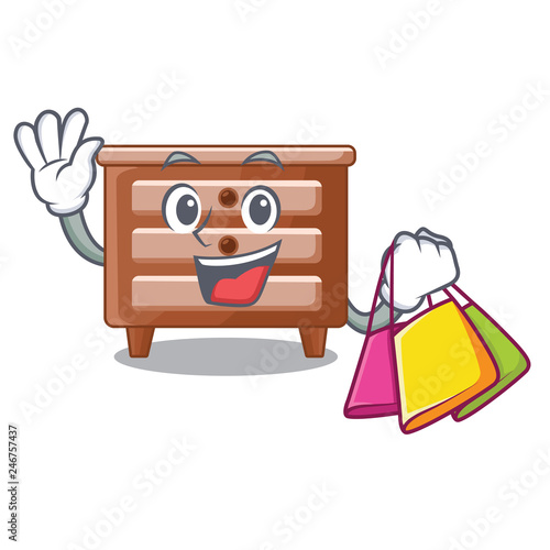 Shopping bedside table is isolated the mascot