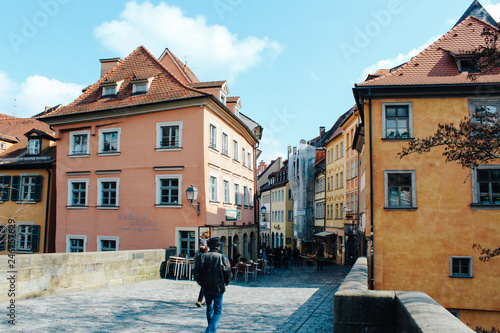 Bamberg, Germany - 04 01 2013: views of the streets of Bamberg in sunny weather photo