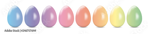 Easter banner, background with eggs in rainbow colors, vector illustration