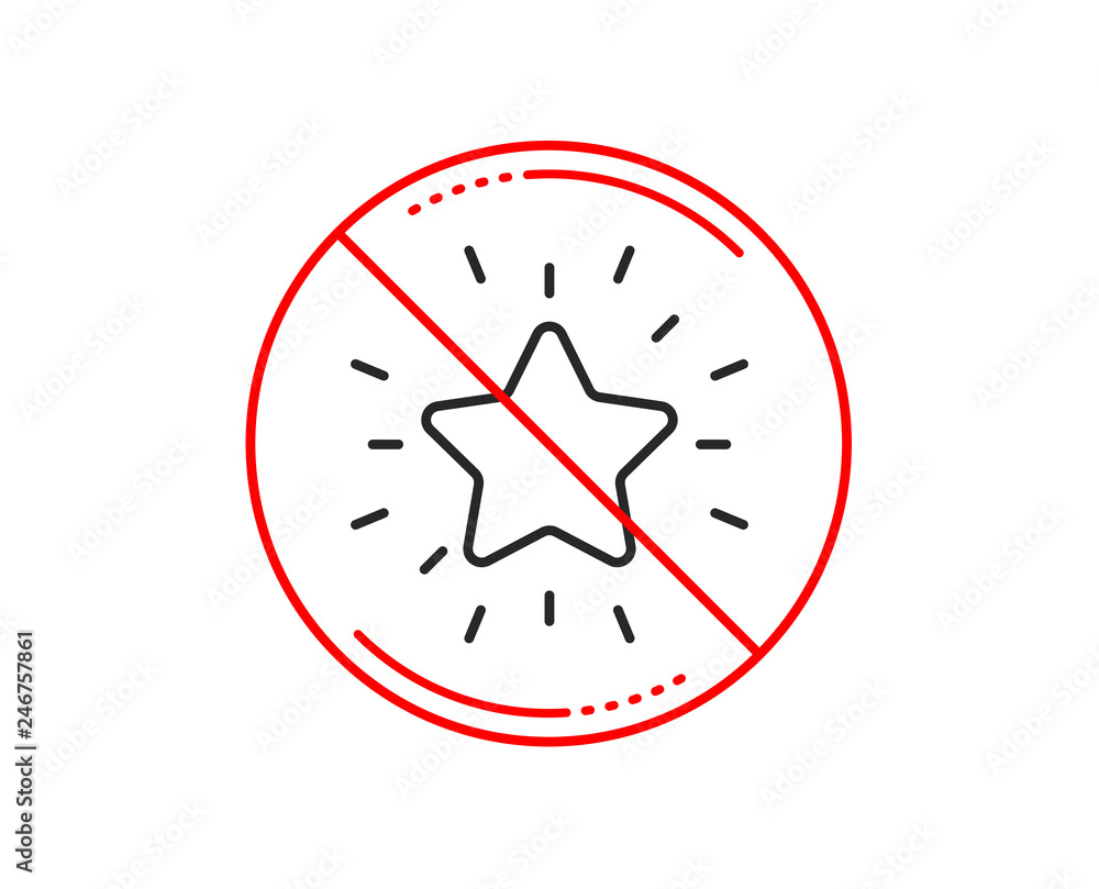 No or stop sign. Rank star line icon. Success reward symbol. Best result sign. Caution prohibited ban stop symbol. No icon design. Vector No or stop sign. Rank star line icon. Success reward symbol. Best result sign. Caution prohibited ban stop symbol. No icon design. Vector