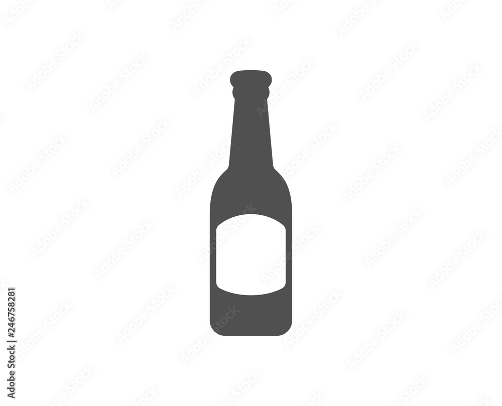 Beer bottle icon. Pub Craft beer sign. Brewery beverage symbol. Quality design element. Classic style icon. Vector