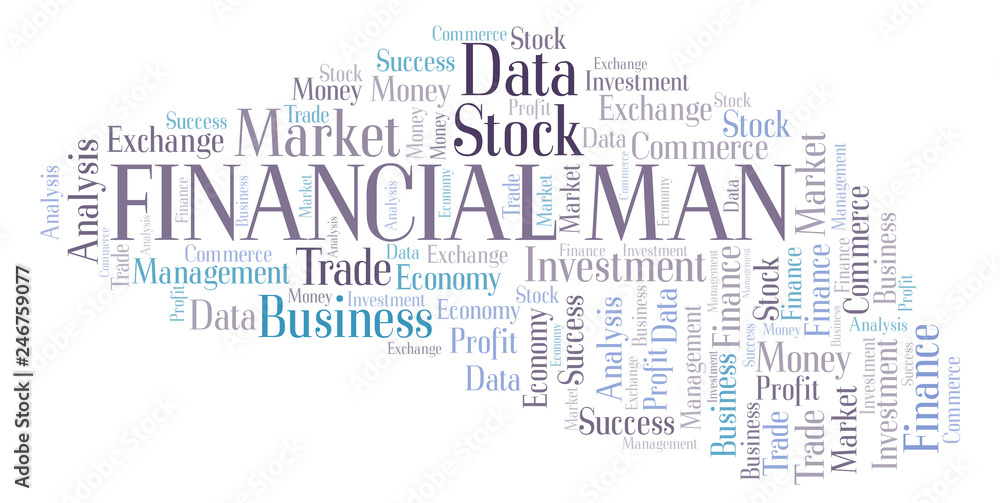 Obraz premium Financial Man word cloud.
