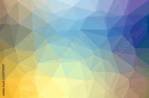 Illustration of abstract Blue And Yellow horizontal low poly background. Beautiful polygon design pattern.