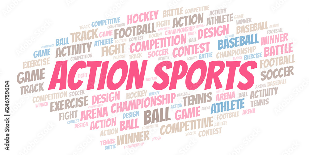 Obraz premium Action Sports word cloud.