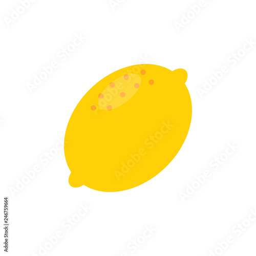 Lemon icon in flat style izolated on white background. Vector illustration