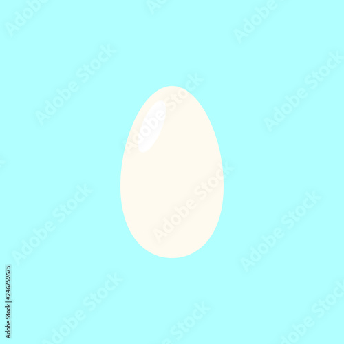 Egg icon in flat style izolated on blue background. Vector illustration