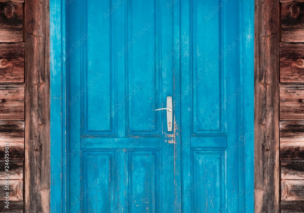 blue rustic door. retro house door blue rustic door. retro house door