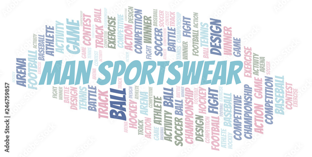 Obraz premium Man Sportswear word cloud.