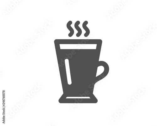 Latte icon. Hot Coffee or Tea sign. Fresh beverage symbol. Quality design element. Classic style icon. Vector