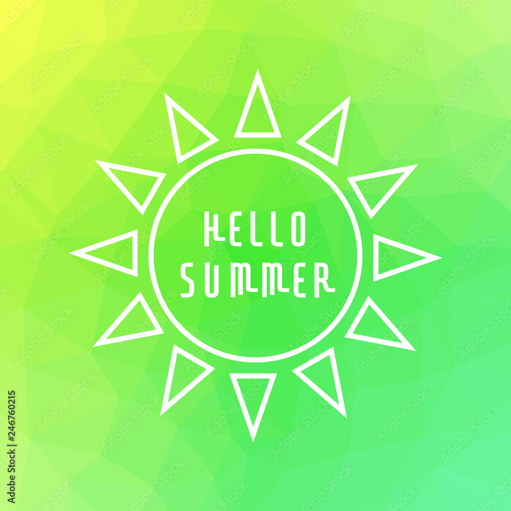 Low poly art summer background. Low poly art summer background.
